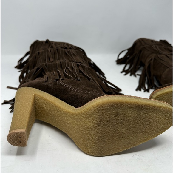 Michael Kors Brown Suede Fringe High Heel Ingrid Crepe Soul Boot Women’s 7M EUC - Picture 5 of 10